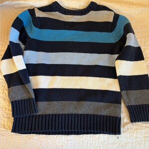The Children's Place Blue and Gray Striped Crewneck Sweater